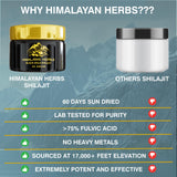 Shilajit Pure Himalayan Organic Herbs I 100% Sundried Gold Grade Shilajit Resin for Men & Women with Fulvic Acid & 85+ Trace Minerals, 60g