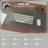 Retro Keyboard- XVX H61 60 Percent Keyboard with Hot Swappable,RGB Wired Gaming Keyboard,Cherry Profile PBT Keycaps,Pre-lubed Linear POM Switch, Compact 61 Keys Mechanical Keyboard for PC/Mac Gamer