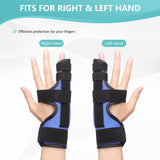 fibee Boxer Fracture Splint, Pinky Finger Splint, Adjustable Two Finger Brace for 4th or 5th Finger, Metacarpal Splint Hand Brace for Arthritis Fracture Broken Mallet Dislocated Trigger Finger(L/XL)