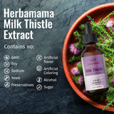HERBAMAMA Milk Thistle Liquid Drops - Organic Milk Thistle Seed Tincture - Liver Detox - Milk Thistle Liquid Extract Supplement - Alcohol-Free - 2 fl oz