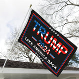 Trump 2024 Flag Take America Back Black - Double Sided Donald Trump Flags 2024-3x5 Outdoor 200D Polyester with Durable Canvas Header and 2 Brass Grommets for Indoor Outdoor