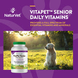 NaturVet VitaPet Senior Daily Vitamins Plus Glucosamine, Dog Multivitamin Supplement, Chewable Tablets, Time Release, Made in The USA with Globally Source Ingredients 180 Count