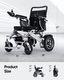 Electric Wheelchair,25 Miles Longer Range, Foldable Power Wheelchair for Adults Seniors,500W Dual Motors,Compact Motorized Wheelchair All Terrain,Intelligent Folding, Travel Size