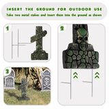 Pack of 12 Metal Halloween Tombstone Stakes Heavy Duty T-Shaped for Graveyard Styrofoam Decorations