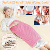 Heating Pad-Electric Heating Pads for Back,Neck,Abdomen,Moist Heated Pad for Shoulder,Knee,Hot Pad for Pain Relieve,Dry&Moist Heat & Auto Shut Off(Light Pink,33''×17'')