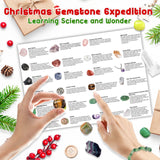 Crystal Advent Calendar 2023 for Kids - 24 Days Christmas Countdown Calendar Rocks, Gemstones & Crystals Collection,Natural Scientific Educational & Geology Enthusiasts Gift for Boys Girls