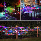 JMEXSUSS 2 Pack Solar Christmas Lights Outdoor Waterproof, Total 66FT 200 LED Multicolor Solar Fairy Lights, 8 Modes Solar String Lights for Outside