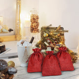 Naler Christmas Drawstring Gift Bags Drawstring Pouch Burlap Wedding Favor Gift Bag Red for Christmas Advent Calendar Winter Holiday Party Favor, 24Pcs