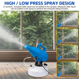 Hiboom 4.5l (1.2 Gallon) Kill Mosquitoes Electric ULV Portable Fogger Sprayer Machine Atomizer Mist Cold Fogger Outdoor Disinfectant Fogger Spraying Distance 33 ft for Home Hotel School Yard(Blue)