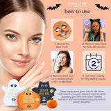 SpaLife Facial Mask Sheet Bundle - Pumpkin, Ghost, Bat - Halloween Character Mask Bundle - Face Masks for Skin Care - Moisturizing Sheet Face Masks - Skincare Pack for Women - Spa Beauty Masks