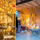 SANJICHA Extra-Long Christmas Lights Outdoor/Indoor, Upgraded Super Bright String Lights, Waterproof 8 Modes Plug in Fairy Lights for Bedroom Party Wedding Garden (Warm White, 300LED)