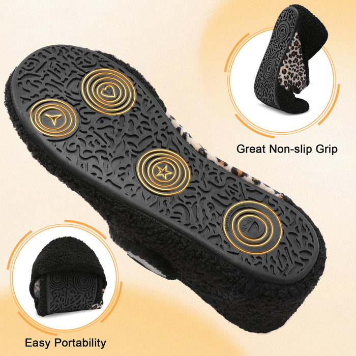 Bedroom Slippers for Women Comfy Orthopedic Home Slippers Cozy Warm Winter Sock Slippers Wide Diabetic Slides Slippers for Ladies Elderly Women Mom