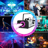 TCFUNDY Fog Machine with Lights, 1500W Smoke Machine RGB 9 LED Lights for DJ Halloween Wedding Party Stage with Remote Control…