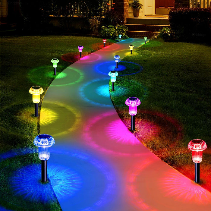 Priddop Solar Christmas Lights Outdoor Waterproof 8 Pack Color Changing LED