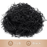 Wowxyz 1 LB Crinkle Cut Paper Shred Black Crinkle Paper Shredded Paper for Gift Baskets - Gift Box Filler - Confetti Paper Shreds Stuffing for Birthday, Holiday Gift Packaging Wrapping