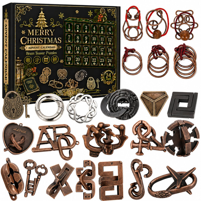 Advent Calendar 2026 Brain Teaser, Teens Adults 24 Days Christmas Countdown