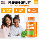 KTD BIOLABS Height Growth Maximizer - Natural Height Booster Teen Vitamins - Made in USA - Growth Pills to Reach Height & Grow Taller at Any Age - Height Increase Pills for Adults & Kids Growth