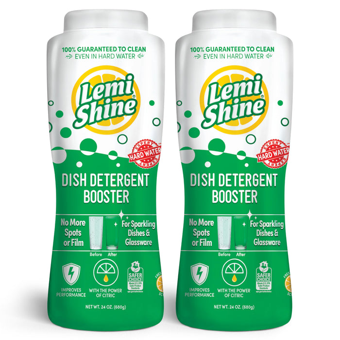 Lemi Shine Natural Dish Detergent Booster - 24 oz (2 Pack)