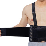 NeoTech Care Adjustable Back Brace Lumbar Support Belt with Suspenders, Black, Size S