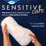 TENA Incontinence Pads, Bladder Control & Postpartum for Women, Overnight Absorbency, Sensitive Care, 48 Count