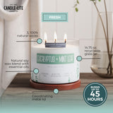 Essential Elements by Candle-lite Scented Candles, Eucalyptus & Mint Leaf Fragrance, One 14.75 oz. Three-Wick Aromatherapy Candle with 45 Hours of Burn Time, Off-White Color