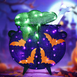 Halloween Decorations Outside Witches Cauldron - HOYECHI Outdoor Halloween Decor Lighted Cauldron 2.5FT, Light Up 3D Witch Cauldron with 60 LED Lights, for Front Yard Porch Gardens Lawns Party