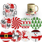 8 Pcs Christmas Diamond Art Coasters Kits with Holder DIY Christmas Diamond Art Coaster for Adults Diamond Kits Supplies for Christmas