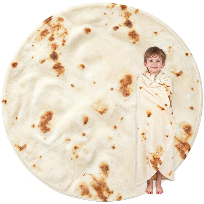 LetsFunny Burrito Tortilla Throw Blanket, Funny Realistic Food Blanket,47in