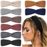 Huachi Headbands for Women Short Hair Boho Twist Knot Head Band Elastic Hair Bands for Women's Hair Cute Wrap Headbands Fashion Summer Hair Accessories, Solid Color