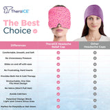 TheraICE Migraine Relief Cap, Migraine Ice Pack Mask, Women Cooling Gel Hat, Face Cold Compress Head Wrap for Her Stress. Great Gift for Mom, Sister, Girlfriend, Grandma & Teacher