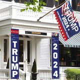 Trump 2024 Flag - 3 x 5 FT Double Sided 3 Ply "God Bless President Trump" Flags with 2024 Hanging Banners Set - Memorial Day Decorations - 4th of July Decorations - Donald Trump Sign for Outdoor Home