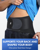 Fitomo 0.5mm Ultra Thin Back Brace with 3D Lumbar Pad, 6 Flexible Support, Seamless Yoga Fabric, Back Brace for Men Lower Back, Lightweight Back Brace for Lower Back Pain Women for Sciatica Scoliosis