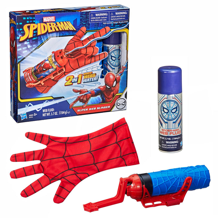 Marvel Spider-Man Super Web Slinger, 2-In-1 Shoots Webs or Water, Web Shooter Toy, Role-Play Toys, 5 Year Old Boys and Girls and Up (Amazon Exclusive)