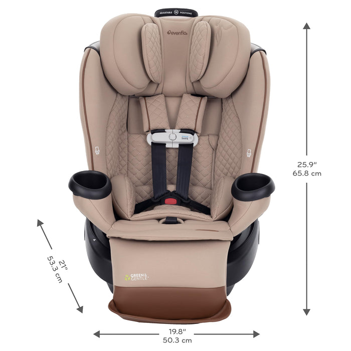 Evenflo Revolve360 Extend Convertible Car Seat with 360 Degree Rotation, Extended Rear-Facing, Forward-Facing, Booster Mode, and Secure Latch Install, Travertine