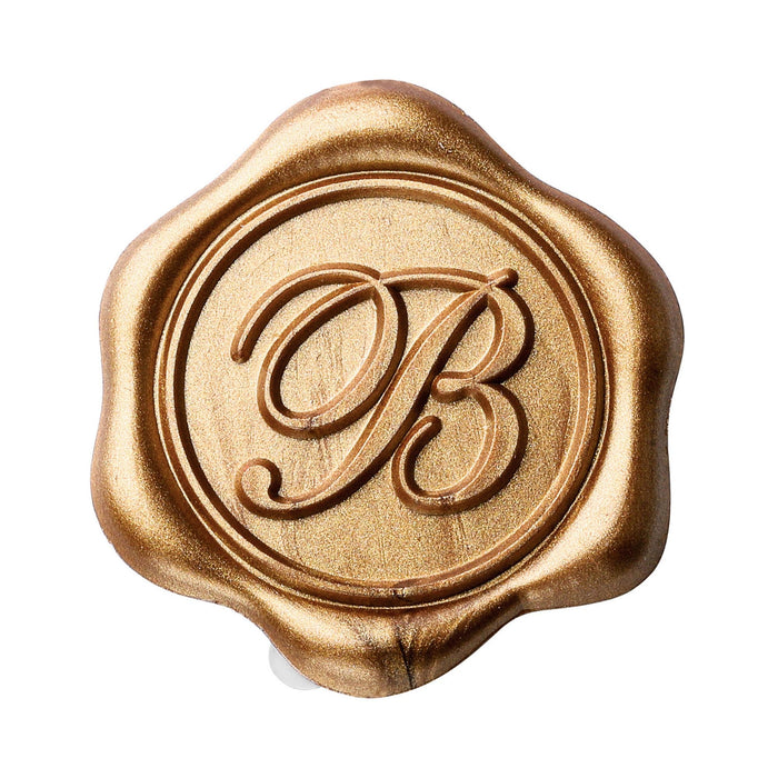 Yoption Initial Alphabet B Adhesive Wax Seal Stickers, 50 Pack Letter Wax Seal Stickers Envelope Seal Stickers Envelope Seals Self Adhesive Gold Stickers for Wedding Party Birthday Christmas (B)