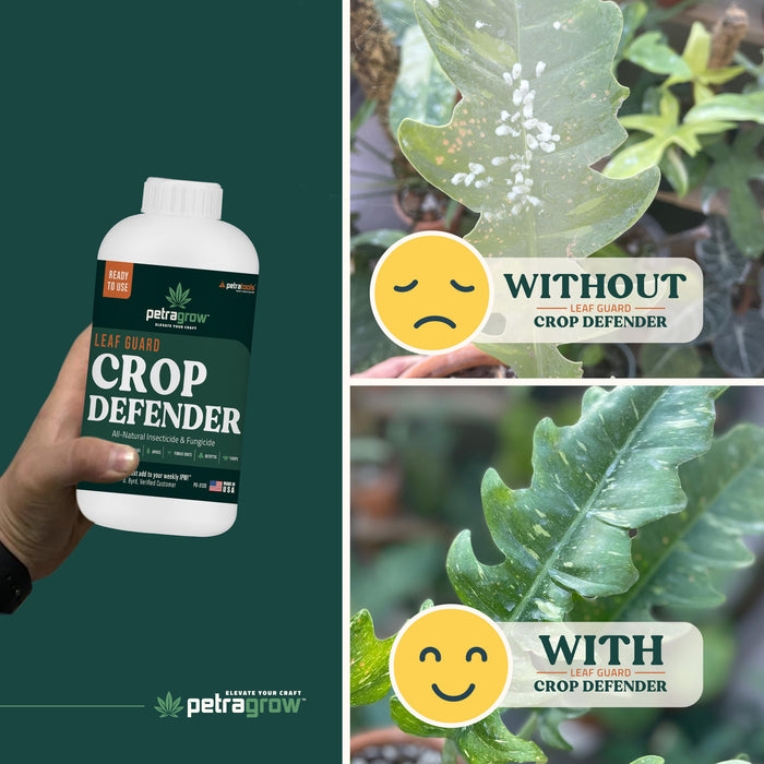 PetraGrow Crop Defender Leaf Guard Super Ready-to-Use Pesticide, Miticide, Plant Fungicide, Insecticide for Indoor Plants, Spider Mite Spray, Powdery Mildew Spray for Plants, Predatory Mites - 32oz