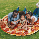 QiyI Pizza Blanket 2.0 Double Sided for Adult and Kids, Giant Food Throw Blanket Funny Thanksgiving Gifts, Christmas Novelty Gift Round Taco Blanket, Warm Soft Tortilla Blanket 72" in Diameter, Red