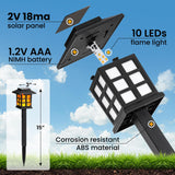 GIGALUMI Solar Lights for Outside,6 Pack Flickering Flame LED Solar Outdoor Lights, Waterproof Solar Garden Lights Maintain 10 Hours of Lighting for Christmas, Garden, Landscape, Path, Yard, Patio