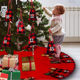 Christmas Tree Skirt，Advent Calendar 24 Days Countdown Gift Bag Christmas Tree Pendant Decoration