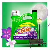 Gain + Aroma Boost Liquid Laundry Detergent, Moonlight Breeze Scent, 107 Loads, 154 Fl Oz, HE Compatible with Febreze and Oxi (125)