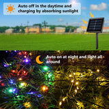 Joomer Color Change Christmas Lights 72ft x 2 Pack 200 LED 11 Modes Solar String Lights Waterproof Twinkle Fairy Lights for Garden, Patio, Fence, Balcony, Outdoors (Warm white to Multicolor)