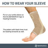 Benmarck Achilles Tendon Support Brace, Plantar Fasciitis Sock, Ankle Compression Sleeve For Running, Tendonitis and Flat Feet Relief (Natural Beige, Unisize)