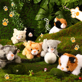 8 Pieces Plush Pets 5 Inch Stuffed Animals Bulk Assorted Cute Stuffed Pet Animal Plush Toys Small Plush Animals for Halloween Kid Classroom School Pet Party Favors Supplies Decoration (Lying Cat)