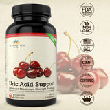 Uric Acid Support Formula | Advanced Uric Acid Cleanse & Kidney Support Supplement - Includes Tart Cherry Concentrate, Celery Seed Extract + 12 More High Potency Ingredients, 60 Veggie Capsules