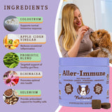 Natural Dog Company Aller-Immune Chews (90 Pieces), Turkey Flavor, with Canine-Specific Probiotics, Allergy Immune Supplement for Dogs of All Ages, Sizes & Breeds, Boosts Immune System, Antioxidant