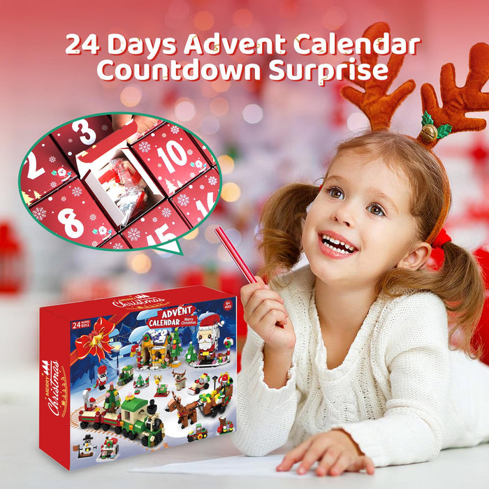 ZIZZ Advent Calendar 2024 Kids: 24 Days Christmas Building Blocks Toy Xmas Holiday Countdown Building Set Christmas Gift for Boys Girls Teen Age 6 7 8 9 10 11 12+ Years Old Christmas Stocking Stuffers