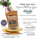 Elderwise Organic Elderberry Syrup Kit - Easy to Use, DIY Elderberry Syrup Making Kit with Elderberries ,Rosehips, Ginger, Echinacea, Cinnamon, and Cloves, Makes 32oz of Syrup, Brewing Bag Included