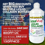 LiquiVive Liquid Collagen Protein Peptides Concentrate | Pure Hydrolyzed Super Multi Collagen Hydrolysate Drink | Higher Absorption Than Powder Pills & Capsules | Colageno Liquido Hidrolizado