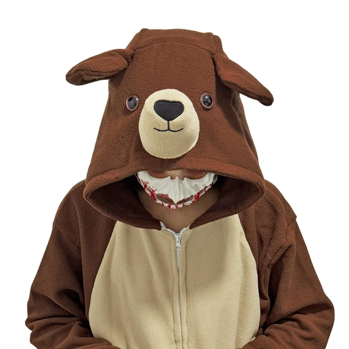 NAITOKE Adult Animal Onesie Halloween Costume Cosplay One-Piece Pajamas Women Man Teens Brown